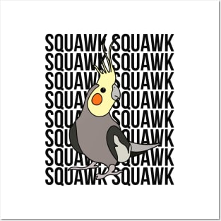 Happy Cockatiel Squawk Bird Lover Posters and Art